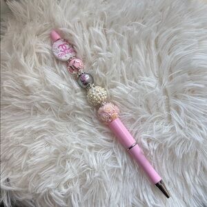Pink Chanel Handmade Beaded Pen